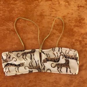 Aerie Leopard Bandeau Bikini Top
